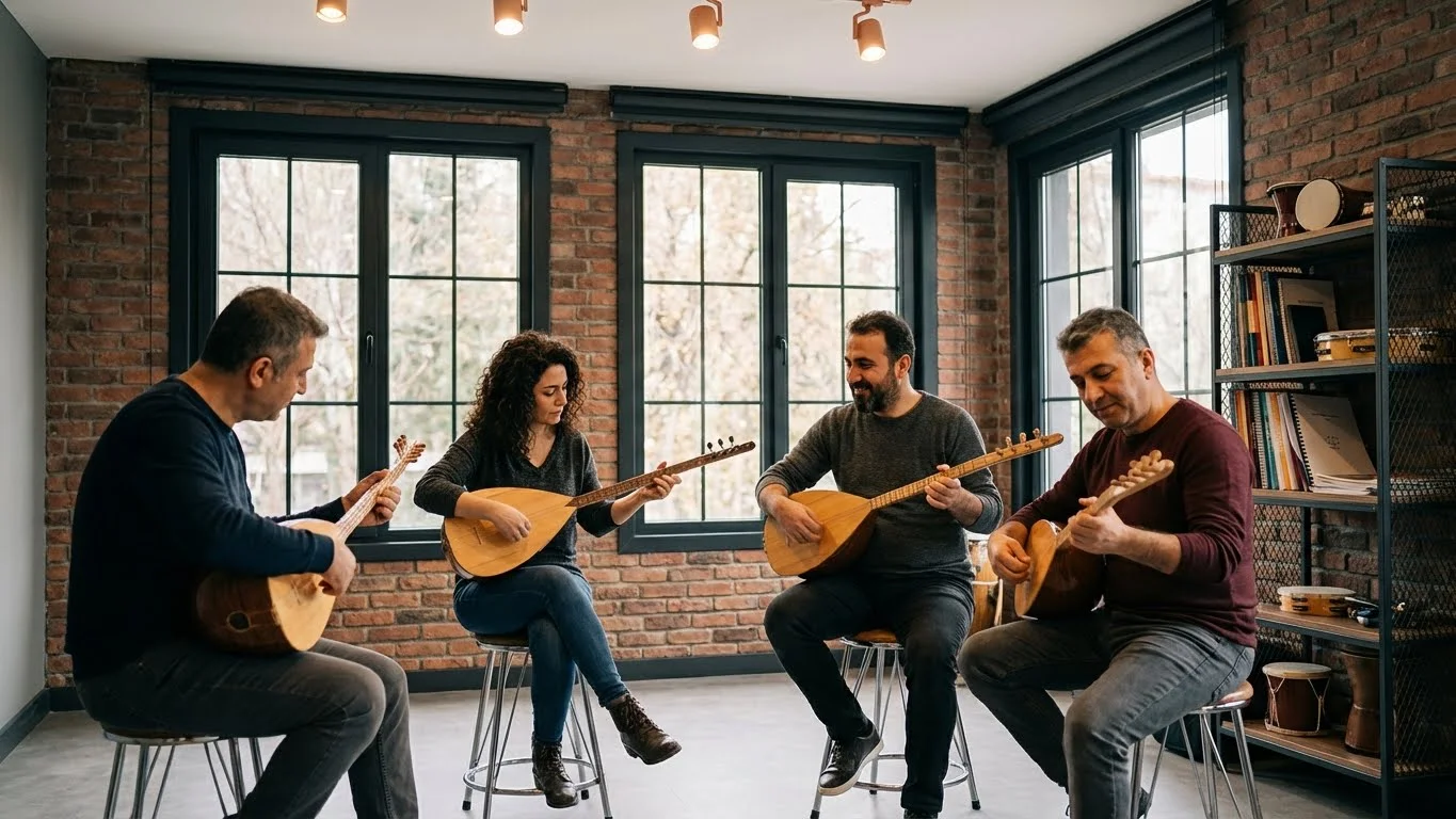 Bakırköy bağlama kursu ve yetişkinler için müzik eğitimi ortamı.
