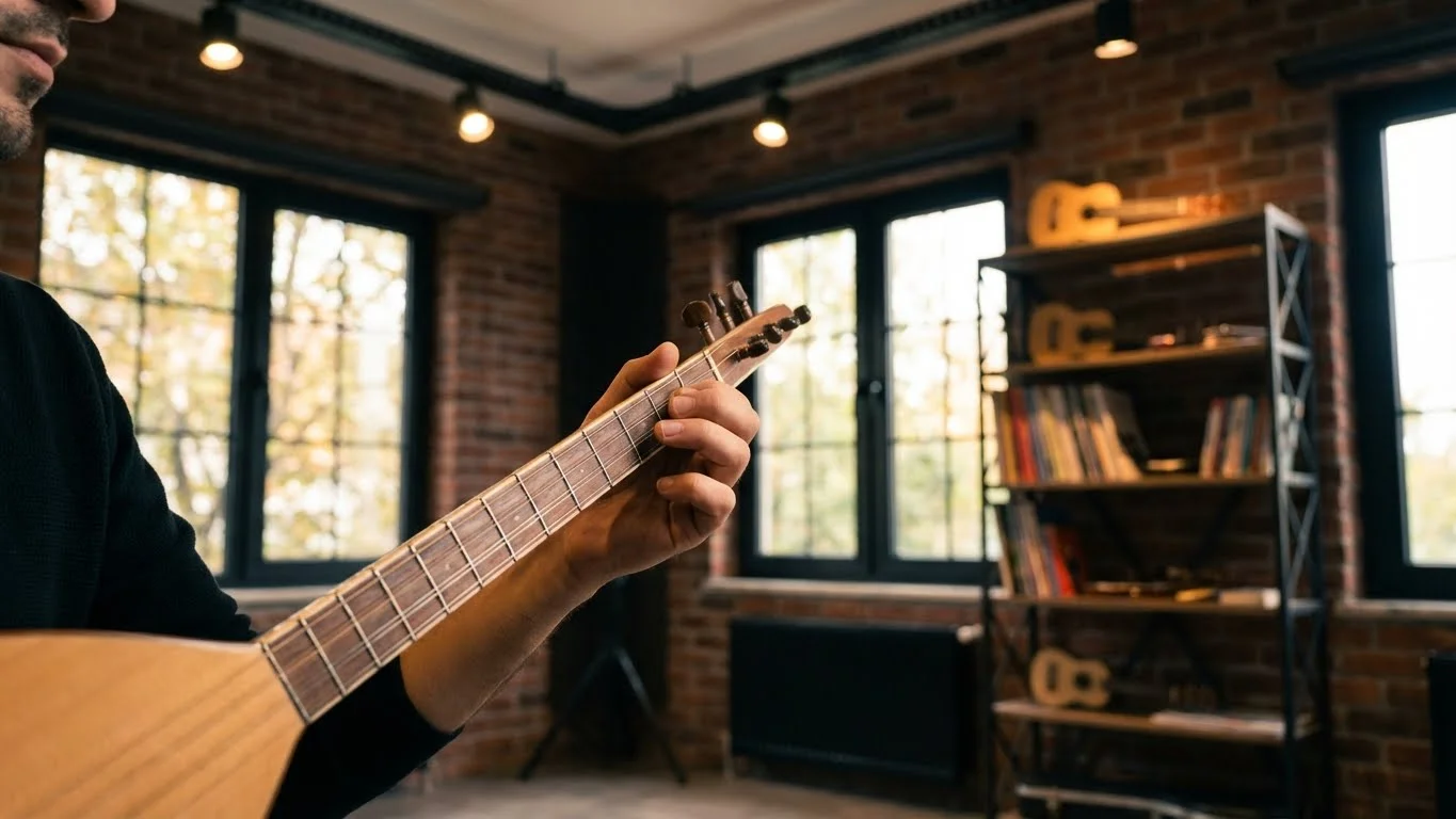 Bağlama çalarken sol el parmak pozisyonu ve tutuş tekniği.