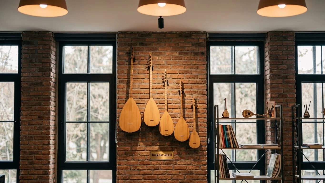 Saz türleri nelerdir sorusu için görsel rehber: Meydan, Divan, Bağlama ve Cura karşılaştırması.