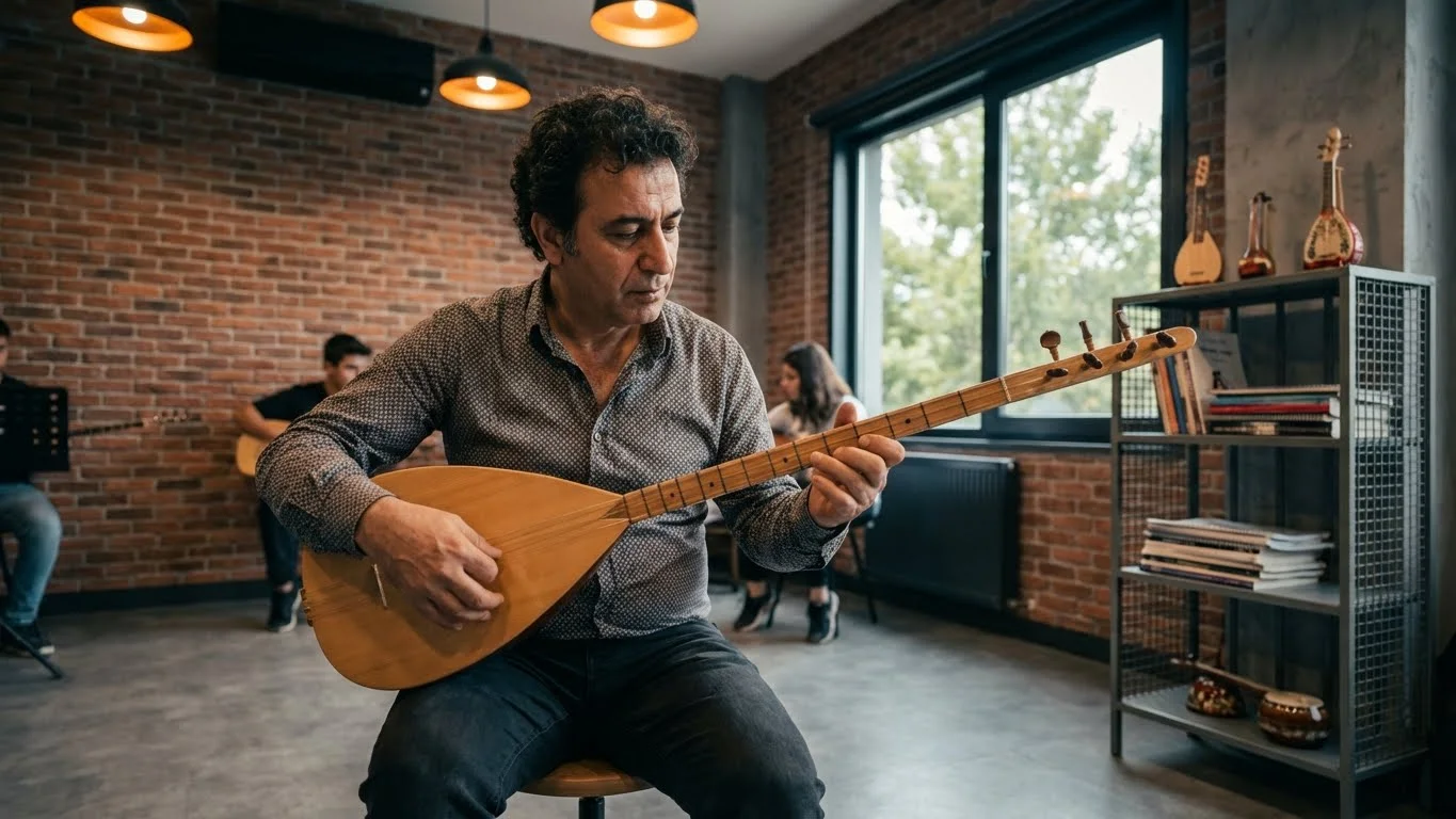 Bağlama kursu müfredatı ileri seviye parmak teknikleri ve süslemeler.