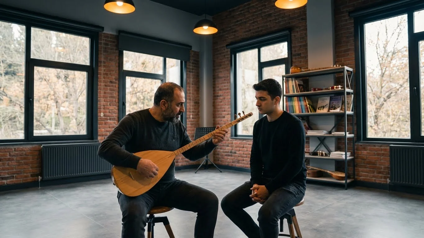 Özel bağlama kursu eğitiminde bölgesel tavırların icrası.