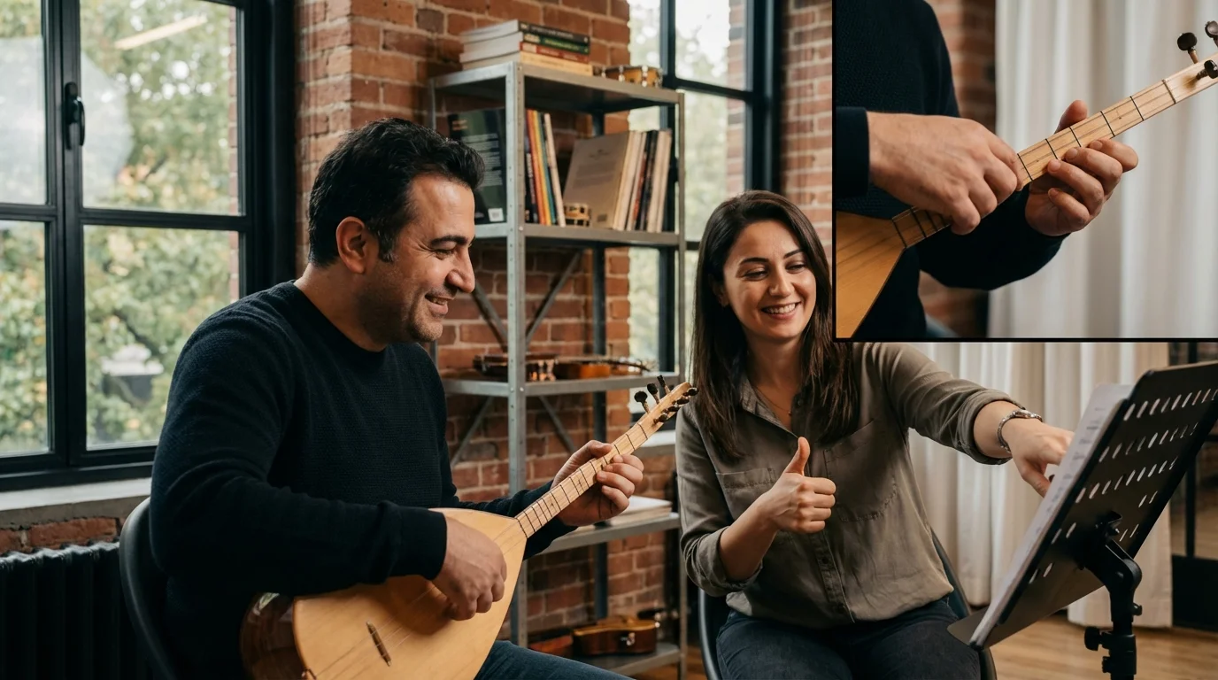 yetişkin başlangıç bağlama dersi ilk parça çalma anı