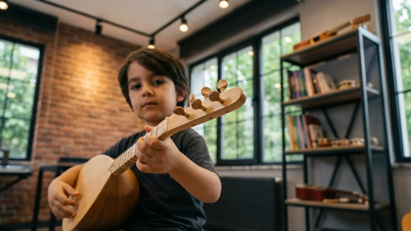 Çocuklar için bağlama kursu enstrüman seçimi rehberliği.