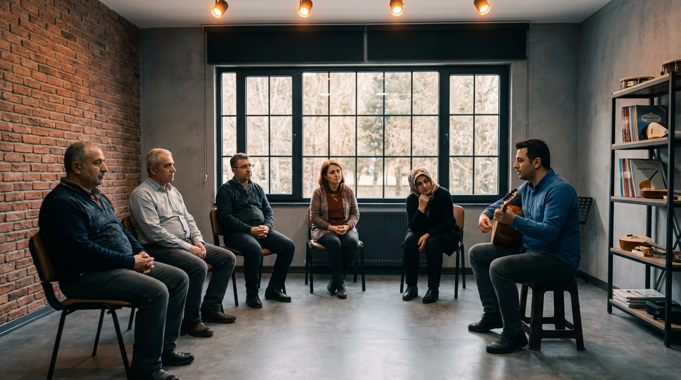 yetişkin bağlama kursunda grup dersi kültürel müzik eğitimi