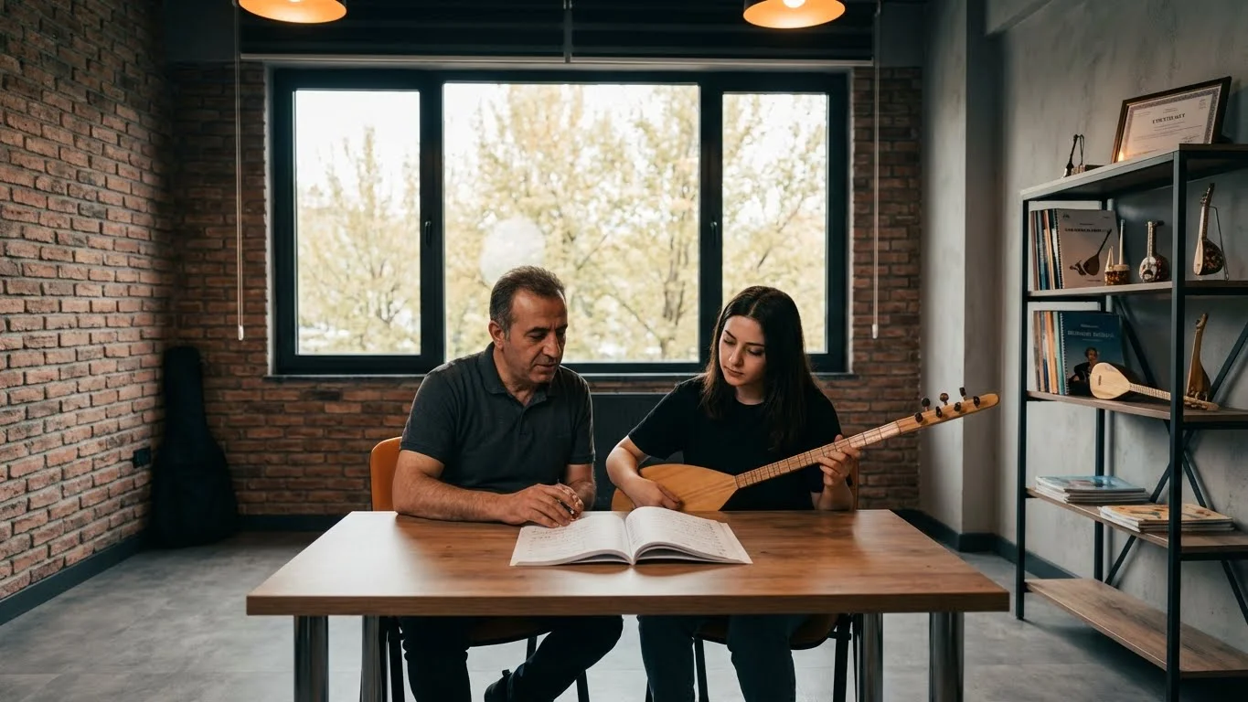 Nitelikli bağlama eğitimi için Bağlama Akademi profesyonel sınıfları.