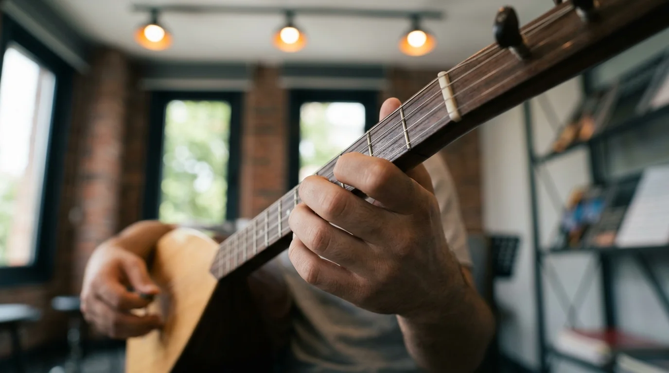 kursa gitmeden saz çalınır mı doğru parmak ve mızrap tekniği yakın çekim